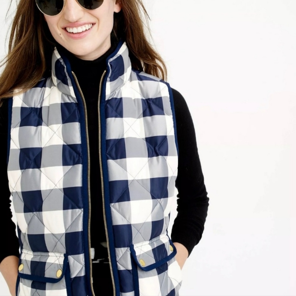 J CREW Quilted Vest Jacket | Down Jacket | Checkered Plaid Puffer Jacket…